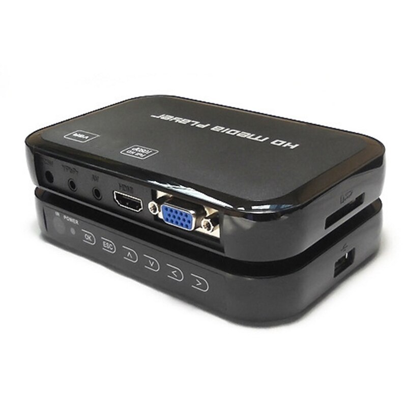 Minireproductor de disco duro externo USB, 1080P, SD, MMC, compatible con MKV, AVI, reproductor de vídeo multimedia, mando a distancia, Bluray