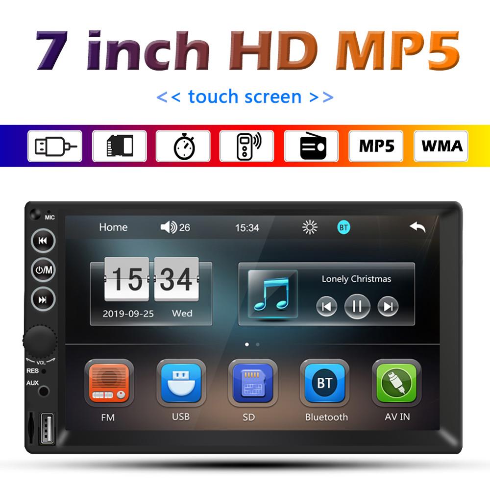 Double 2 Din Car Radio 7 Inch Touch Display Ultra Slim Multimedia Video Player Bluetooth Tf U Disk Aux-in Fm Radio Auto Stereo