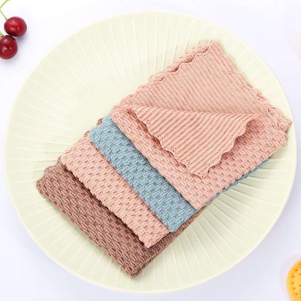 1/2 Uds. Franela de almendra Anti-grasa trapos Super absorbente paño de limpieza de microfibra paño para lavar platos toalla suministros de cocina