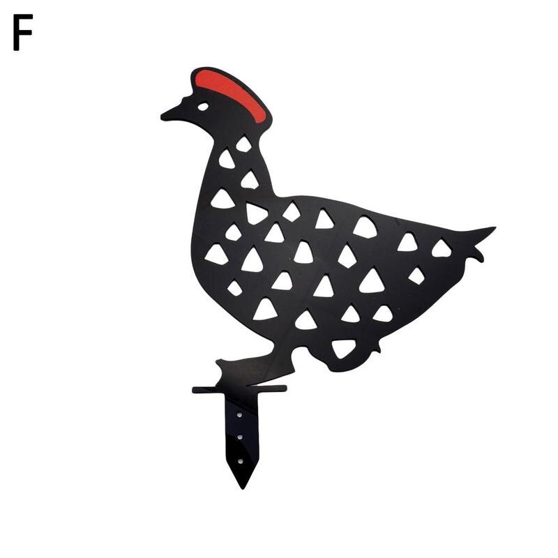 Chicken Yard Art Outdoor Garden Statues Backyard Lawn Stakes Metal Hen Yard Decor Garden Statues Decoration Ornament: F