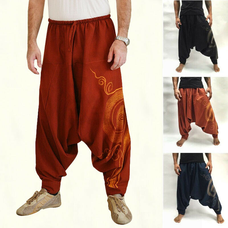 Herfst Mode Mannen Casual Losse Baggy Broek Mannelijke Druppel Kruis Aladdin Ali Baba Yoga Wijde Pijpen Harembroek Outfits plus Size