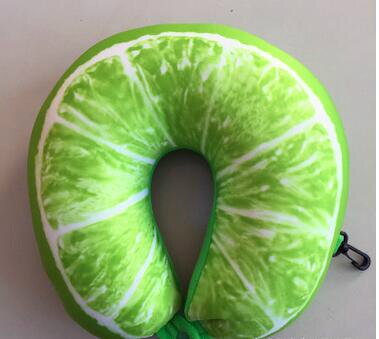 Frugt u-formet rejsepude nanopartikler nakkepude vandmelon citron kiwi appelsin bilpuder blød pude boligtekstil: 7