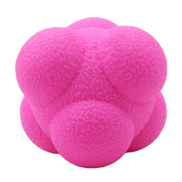 Bola de reacción Hexagonal de 5,5 cm, Bola de silicona para la agilidad y la coordinación, ejercicio de reflejos, pelota de entrenamiento deportivo: Pink