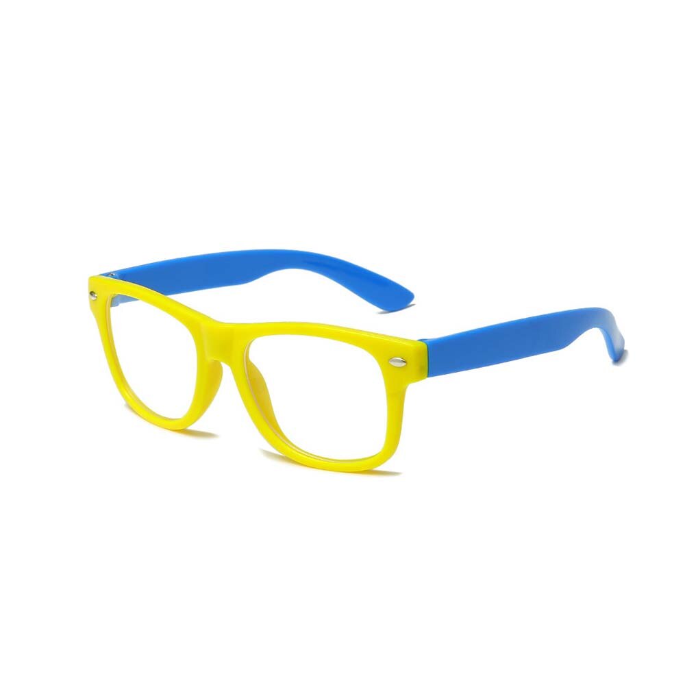 Anti Blue Light Kids Glasses Boys Girls Square Optical Frame Eyeware Computer Transparent Eyeglasses Candy Color Reading Glasses: yellow