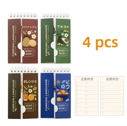 4pcs/lot School Stationery Mini Words Book Vocabulary Notebook language learning memory book small wordbook: 9