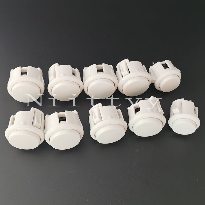 50Pcs Arcade Kopie Sanwa OBSF-30 Push Knop 30Mm Ronde Knop Jamae Mame Diy Onderdelen: white