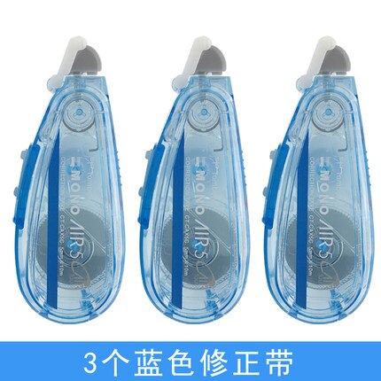 Tomow Kawaii cinta de corrección 10m CT-CAX5C 3 uds Mono transparente Uso del estudiante de corrección de silencio núcleo de reemplazo: Azul