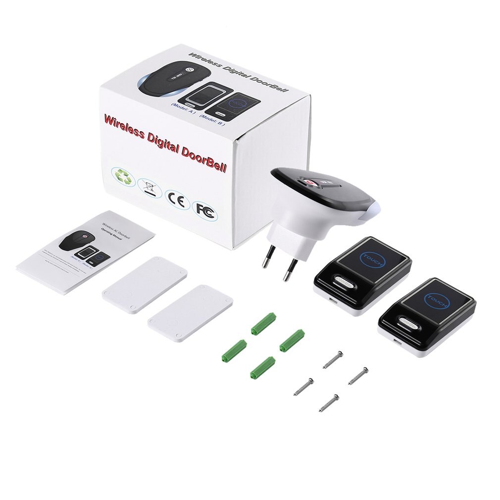 Energy Saving one Touch Sensor Button Ultra-long Distance Control Optional Waterproof Transmitter Wireless Digital Doorbell