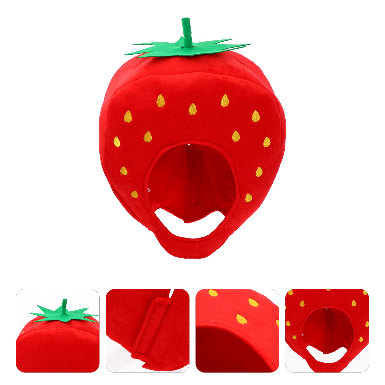 Chapeau de fête en forme de fraise, couvre-chef de dessin animé, couvre-chef pour Festival Cosplay, 1 pièce: Default Title