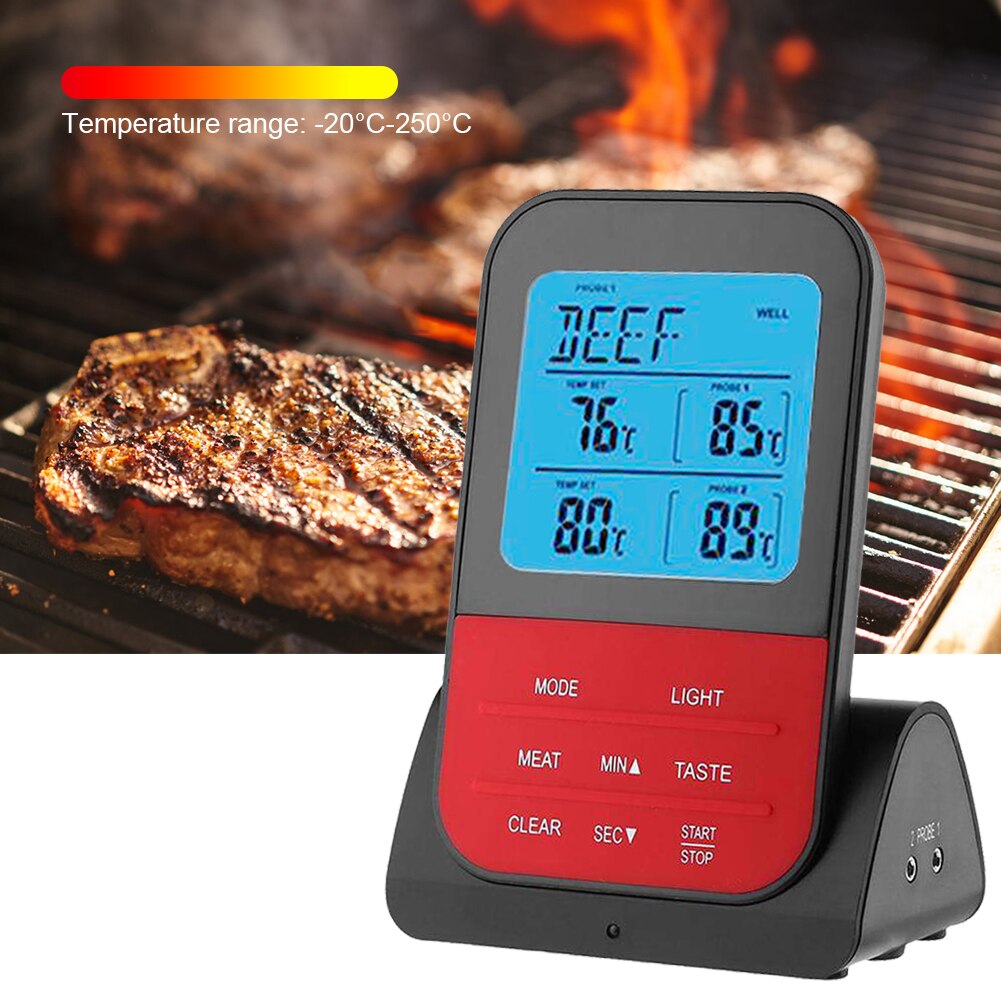 Cucina Barbecue Termometro Timer Cucina a base di Carne di Tester del Calibro di Temperatura con Sonda Picnic Strumento Facilmente Per Il Trasporto Barbecue Strumenti