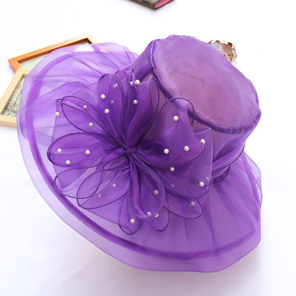 Sombrero Vintage para mujer, sombrero para , boda, novia, vacaciones, gorros para citas, para chicas y amigas: Purple