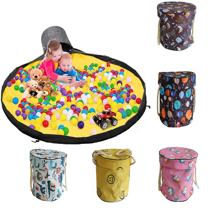 Tapis jouet sac de rangement blocs jouets sacs tapis de jeu sac jouets Slideaway nettoyage et stockage conteneur organisateur multifonctionnel 1.5m