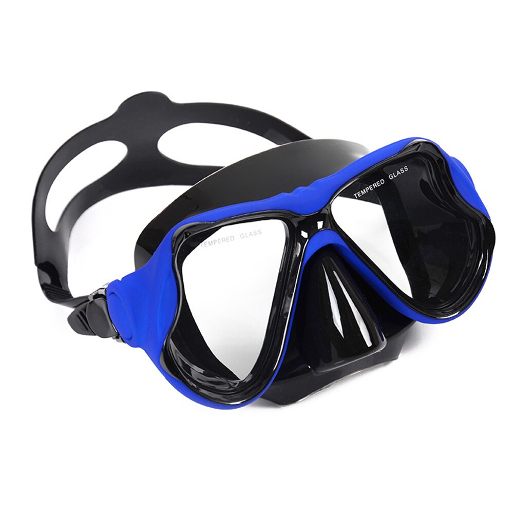 Scuba Duiken Masker Zwembril Voor Volwassen Snorkelen Camera Mount Houder Zwart Bril Box Storage Case: Blue