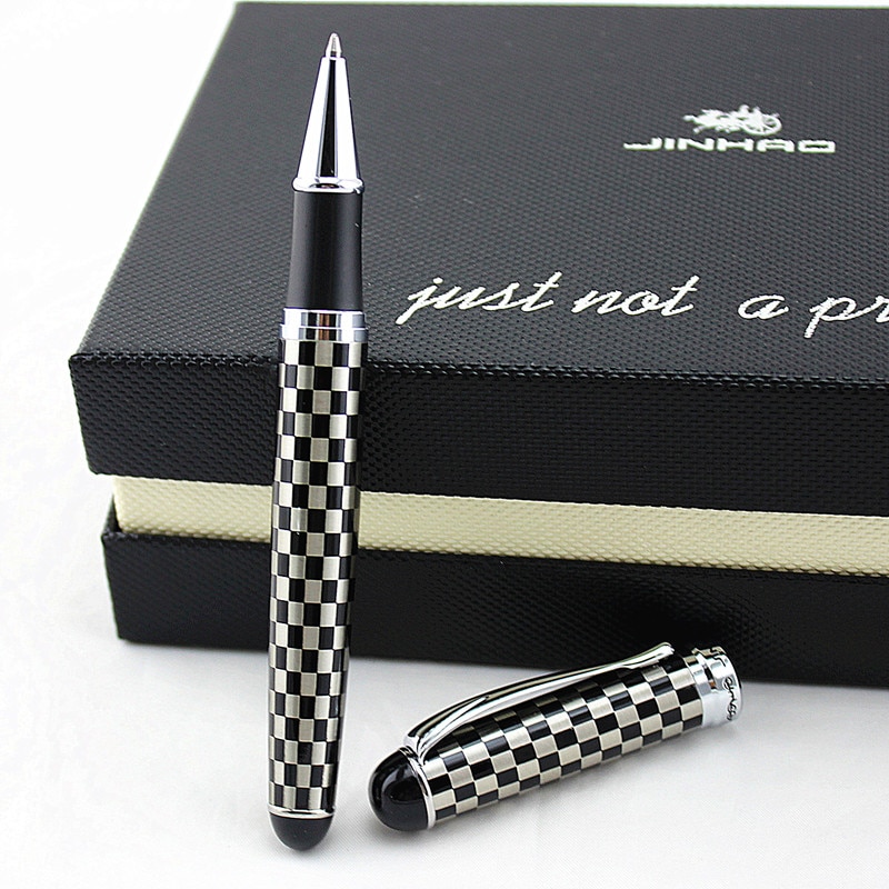 JINHAO 750 Stift Geschäft Schreiben Liefert Grau 0,7mm Feder Gel Stift Schach boad Rolle Ball Kuli luxus Schreiben tinte schwarz Nachfüllung