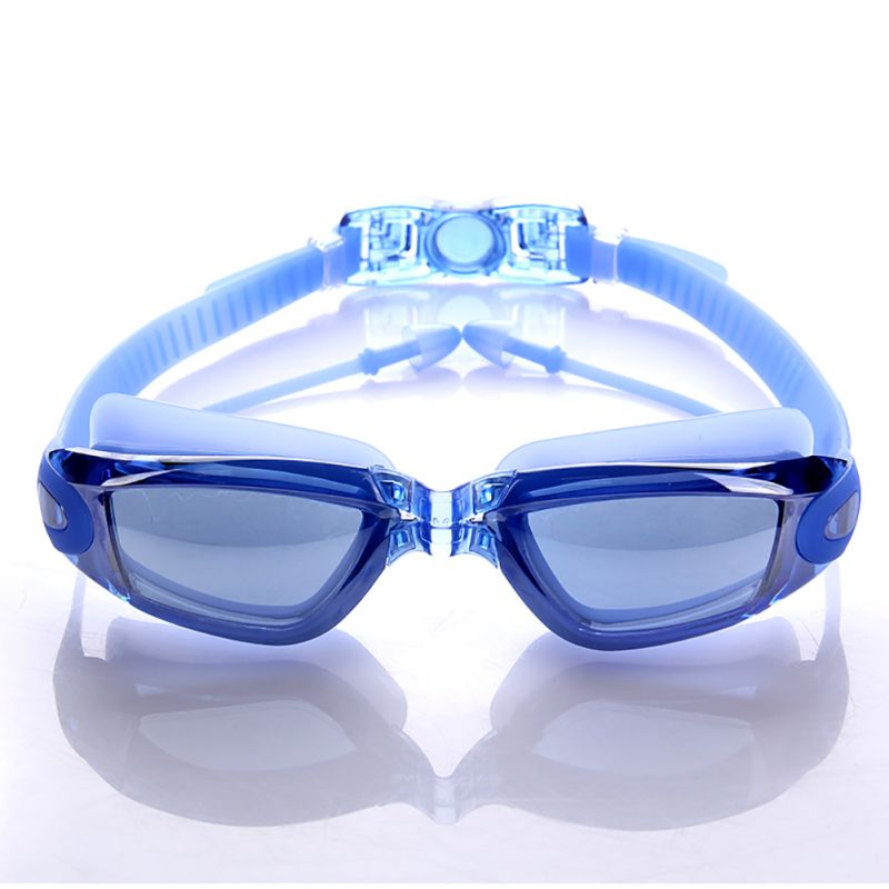 Men Women Silicone Swimming Goggles Anti-fog UV Swimming Glasses With Earplug Water Sports Eyewear: A3