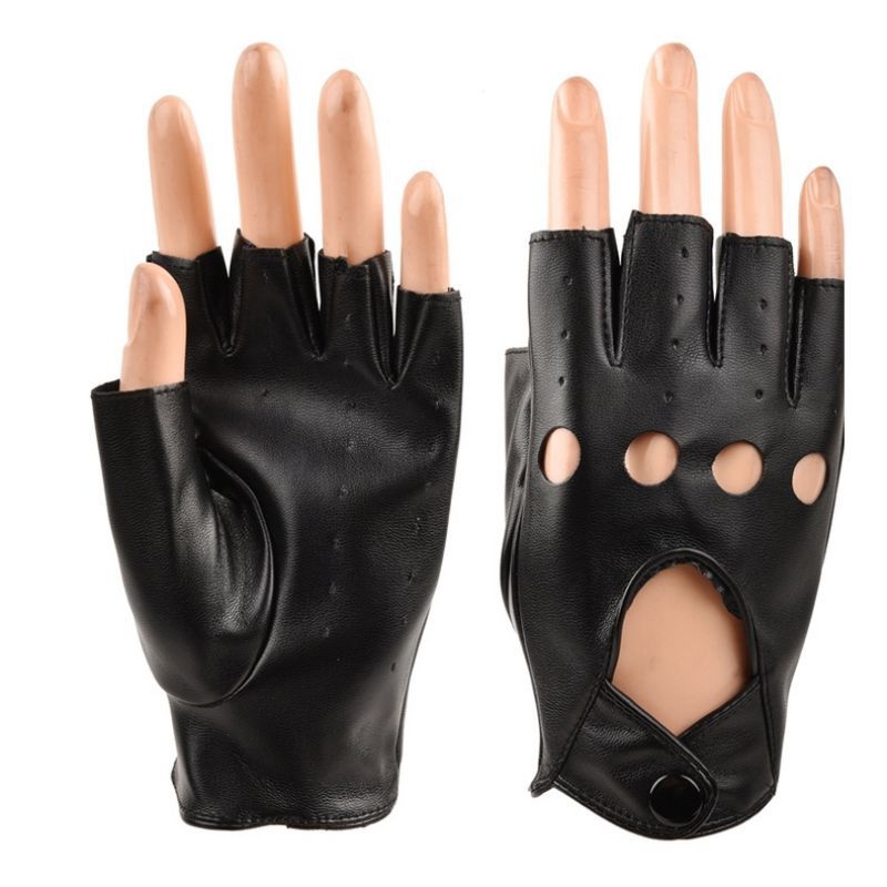 Leather Portable Gloves For Kids Boy Girls Fingerless Gloves Children Half Finger Mittens Breathable Gants Enfants: Default Title