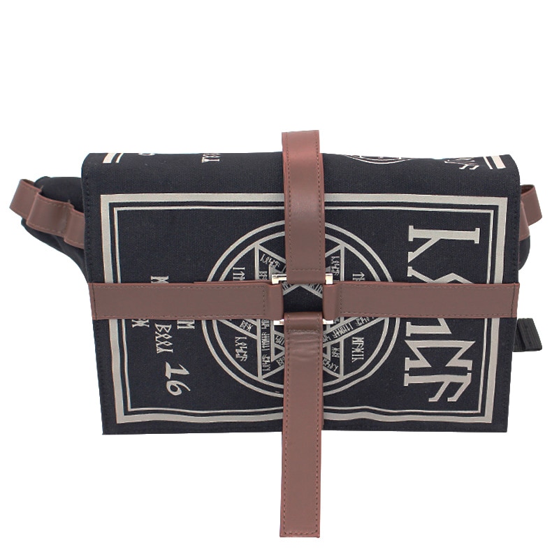 Gothic Magical Spell Book Messenger Cross-body Bag Cosplay Adjustable Goth Purse Shoulder Bags For Students