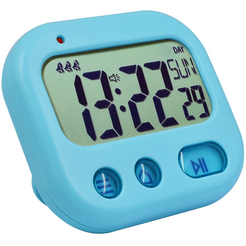 TXL student countdown, stopwatch, vibrate or ringing, mini travel clock, pocket clock, alarm clock, small clock: Blue