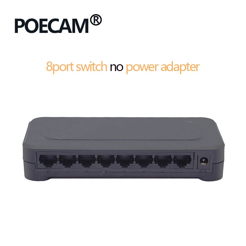 8 Port 10/100Mbps Fast Network Ethernet Switch Hub Support Computer PC Tablet Company Camera LED Screen Share Data: Only switch no power