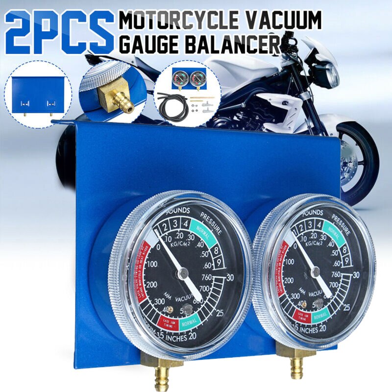 Universal Motorcycle Carb Carburetor Fuel Vacuum Balancer Gauge Sync Gauge 2-Carb Fuel Supply System With Hose Kit Carb Sync