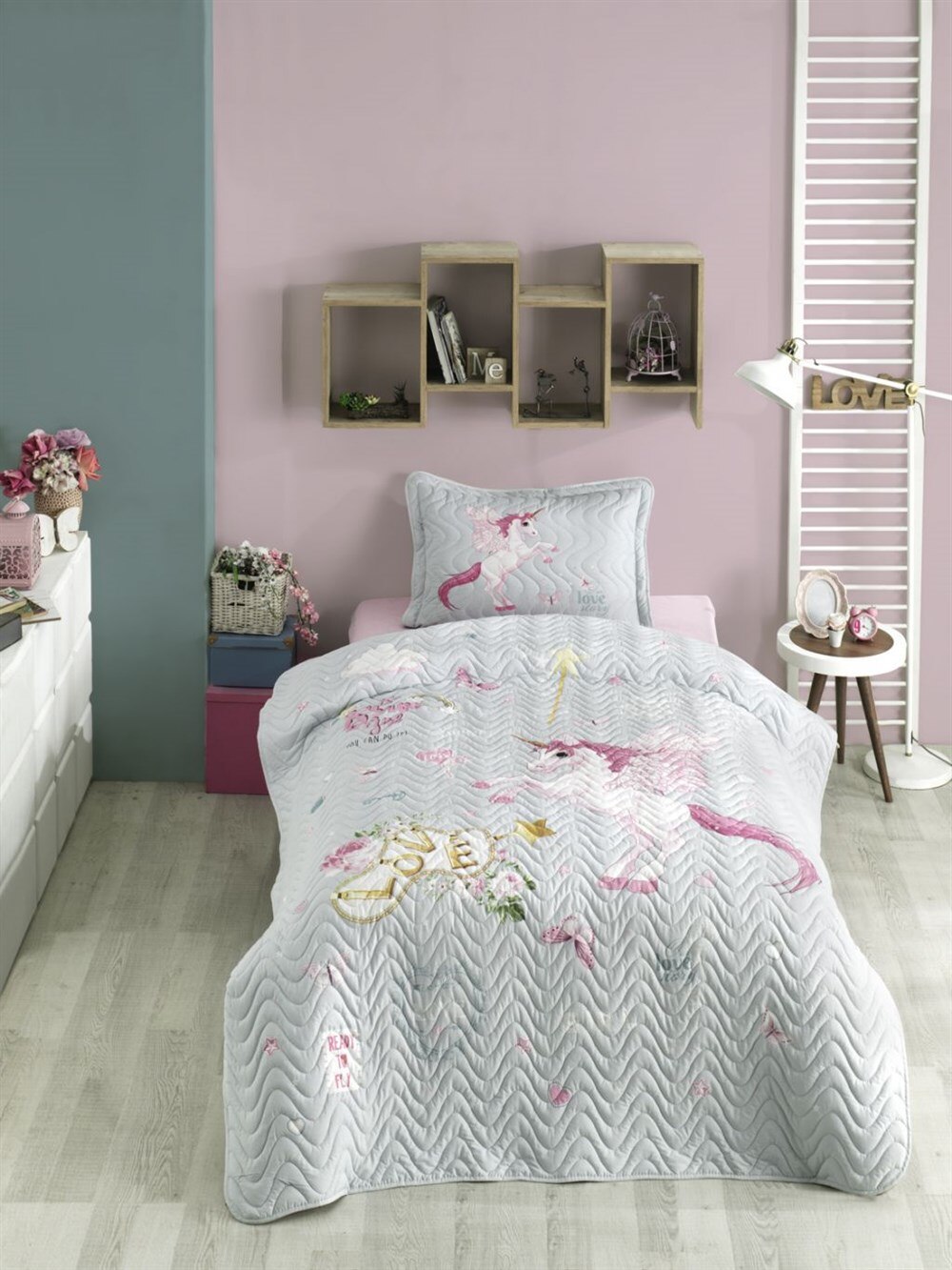 Single Bed Cover Set Made of 100% Cotton Yarn