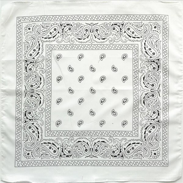 Sjaal Hip Hop Rode Bandana Man Vrouwen Mode Hoofdbanden Haarband Pols Wraps Haar Sjaals Haaraccessoires: White bandana