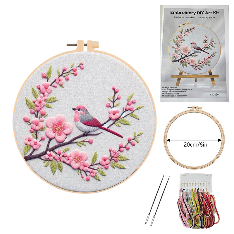 Kit de Broderie pour Adultes - Motif Scénique - Coton - Cadeau Noël Anniversaire: Blanc
