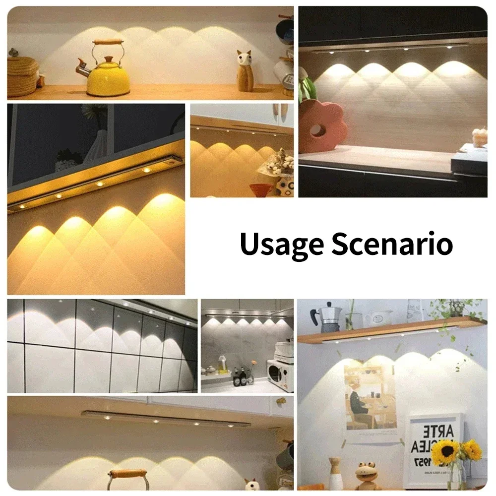 LED Bar Licht Motion Sensor USB Aufladbare Schrank Licht Für Küche Schlafzimmer Kleiderschrank Beleuchtung 20/30/40/50 cm Schrank Licht