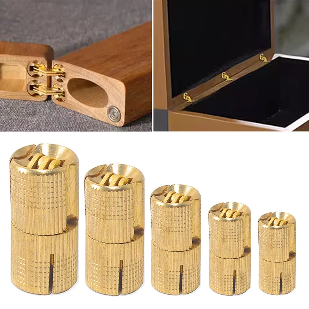 Bisagras de barril de cobre de 8/10/12/14/16mm, gabinete oculto cilíndrico, bisagras invisibles de latón, Hardware de montaje para muebles