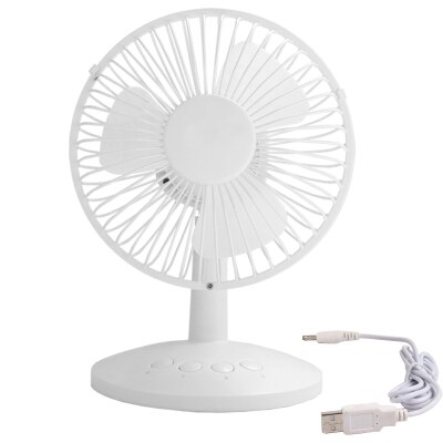 Draaibare Metalen Oscillerende Tafel Fan Persoonlijke Bureau Ventilator 2 Kleuren Computer Laptop Super Mute Cooler Air Cooling USB Fan: White
