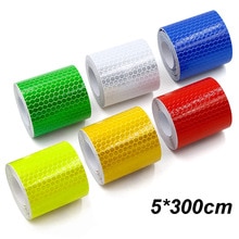 Waterproof Warning Tape Strip Stickers Warning Light Reflector Protective Sticker Reflective Film Car Safety Mark 300cm X 5cm