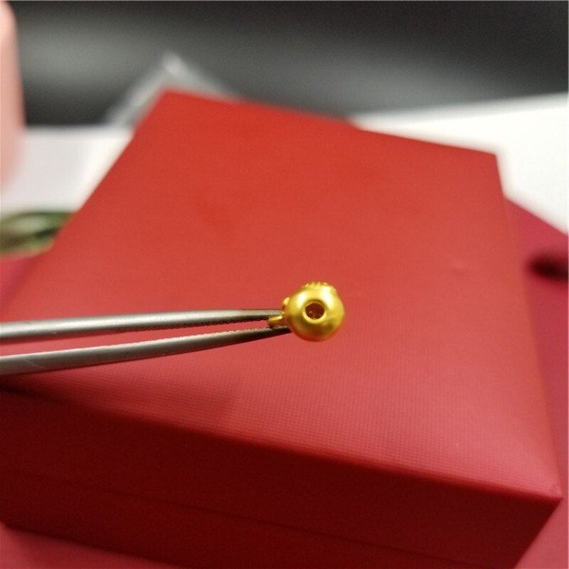 1PCS Echt 24K Gelb Gold Anhänger Frauen 3D Mini Luck Kürbis Bead 0,15-0,2g (Anhänger nur) sehr Kleine