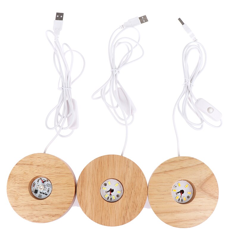 Wood led Light Base Rechargeable Remote Control Wooden LED Light Rotating Display Stand Lamp Holder Lamp Base Art Ornament
