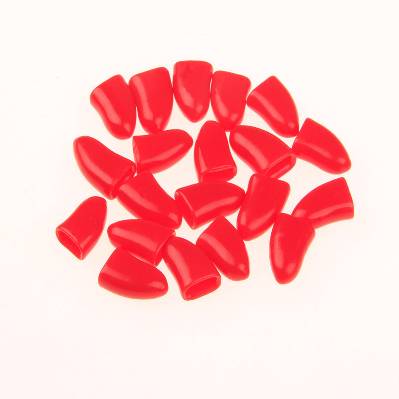 20 piezas perro tapones para uñas de gato suave de silicona Anti-cero pata de Protector de la cubierta del perro del garra aseo manicura gato perro de cuidado de uñas: 20pcs Red