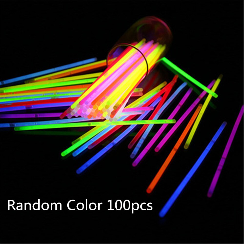 Party Fluorescentie Light Glow Sticks Armbanden Kettingen Neon Voor Wedding Party Glow Sticks Kleurrijke Glow Stick: 100pcs