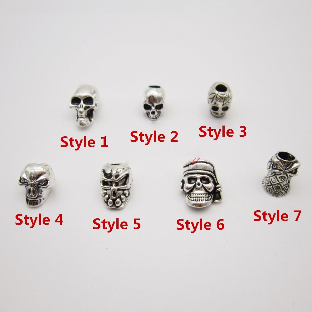 2pcs-7pcs skull styles viking hair braid dread dreadlock beard beads tube rings approx 4.5-5.5mm hole for hair accessories