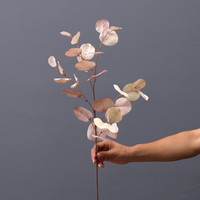 Artificial Plant Eucalyptus Apple Leves Silk Simulation Plants Leaf Flower Wedding Hall Home Hotel Office Garden Decoration: Autumn Light Purple