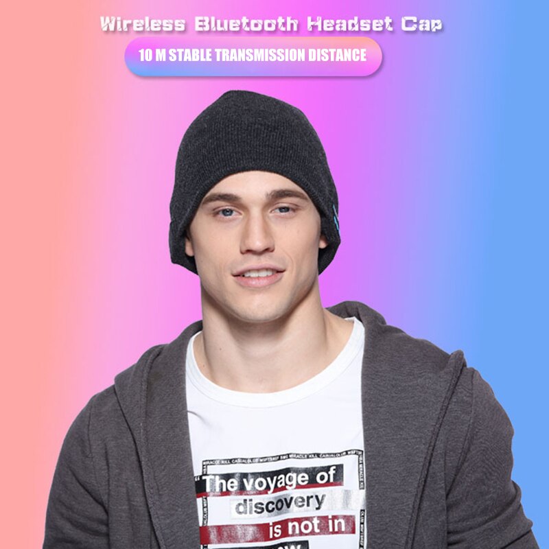 Drahtlose Bluetooth Gestrickte Mütze Hütte mit Kopfhörer Musik Anruf Funktion für Männer Ich bin Freien Verwenden &Ampere; T8