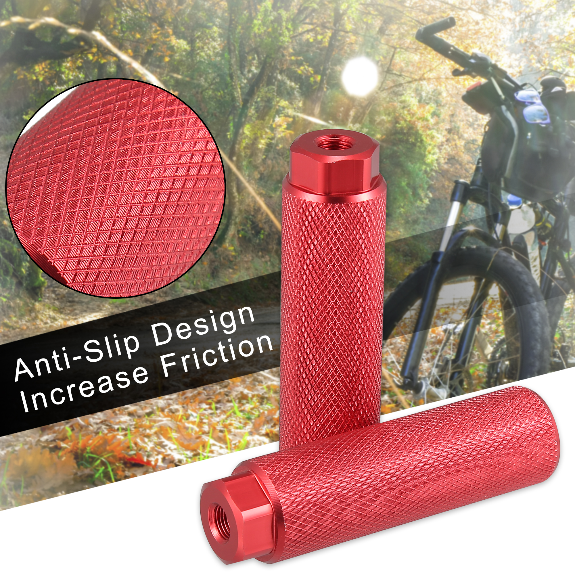 X Autohaux-pedales antideslizantes de aleación de aluminio para bicicleta de montaña y carretera, pedales para reposapiés de eje, BMX