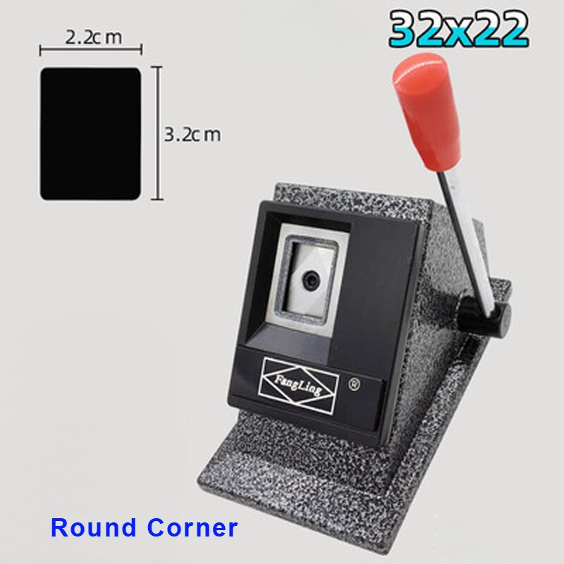 Heavy Duty Manual 32x40mm Photo Paper Cutter Multi Sheets Stand Paper Graphic Punch Die Cutter: 22x32mm round corner