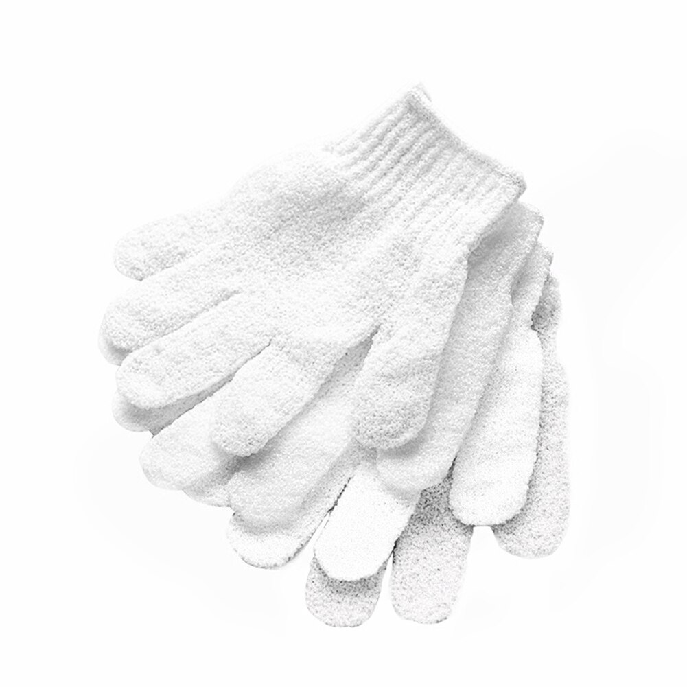 4 stk hvid massage scrub eksfolierende ansigt/ben/kropsrens rensende slik farve spa vask hud brusehandsker