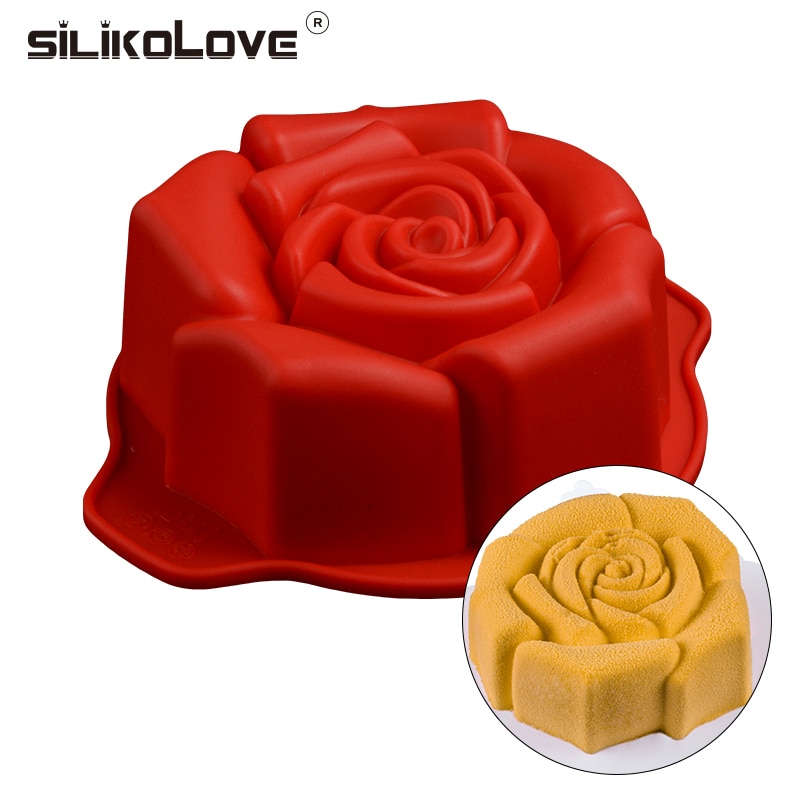 Silikolove Rose Siliconen Mousse Pan Cakevorm Non-stick Bakken Decoratie Gereedschappen Siliconen Vormen Bakvormen 3D Silicone Mold Bakken