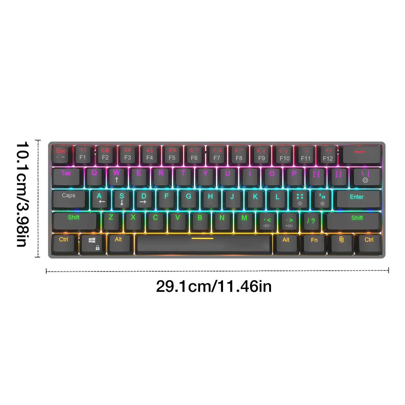 CK61 61 Key Mechanical Keyboard USB Wired LED Backlit Axis Gaming Mechanical Keyboard For WIN2000/ XP/VISTA/WIN7/ WIN8/ WIN10