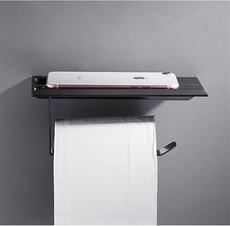 Tuqiu Black Paper Holder Aluminum Bathroom Paper Roll Holder Brief Tissue Holder Box Rack Toilet Paper Holder Tissue Boxes: Light Grey