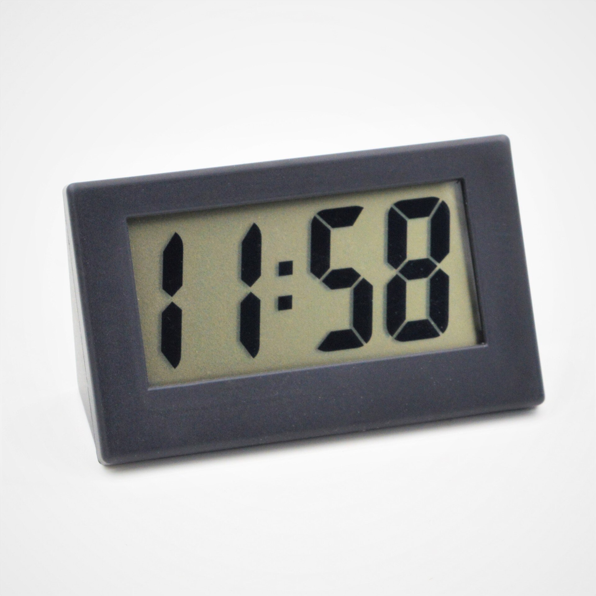 Bureau Digitale Klok Lcd-scherm Beugel Auto Klok Plastic Mini Tijd Klok Tafel Horloge Bureauklok: No battery Black