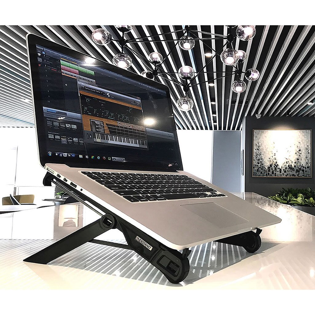 Nylon säädettävä kannettavan tietokoneen jalusta taitettava tarjotinkorkeus macbook-kannettaville lisää 10.1 "  to 18.4 " kannettaville