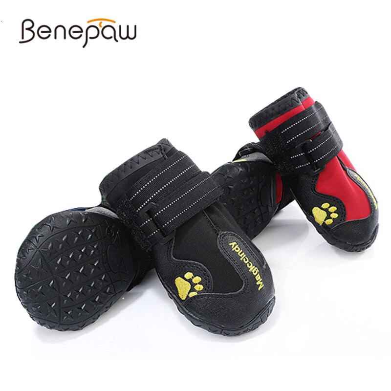 Benepaw Antislip Hund Schuhe Wasserdicht Reflektierende dauerhaft Kleine Mittel groß Hund Stiefel draussen drinnen Einstellbare Haustier Pfote Schutz