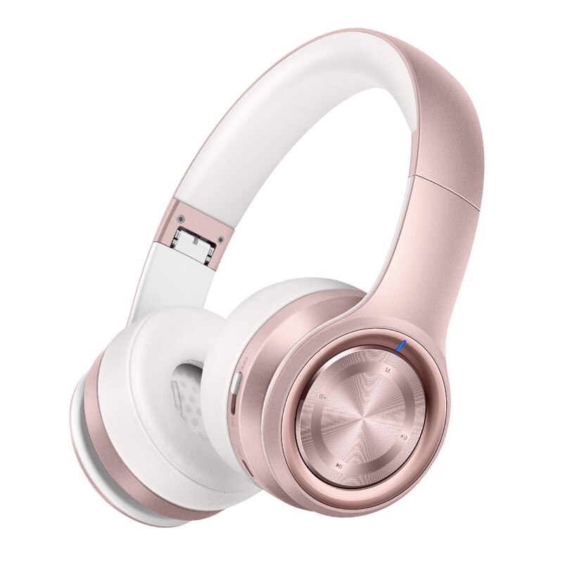 P26 trådløse hodetelefoner bluetooth hodetelefoner for mobiltelefon ios android hodetelefoner med mikrofonstøtte tf kort  mp3 spiller for pc tv: Hvitt rose gull