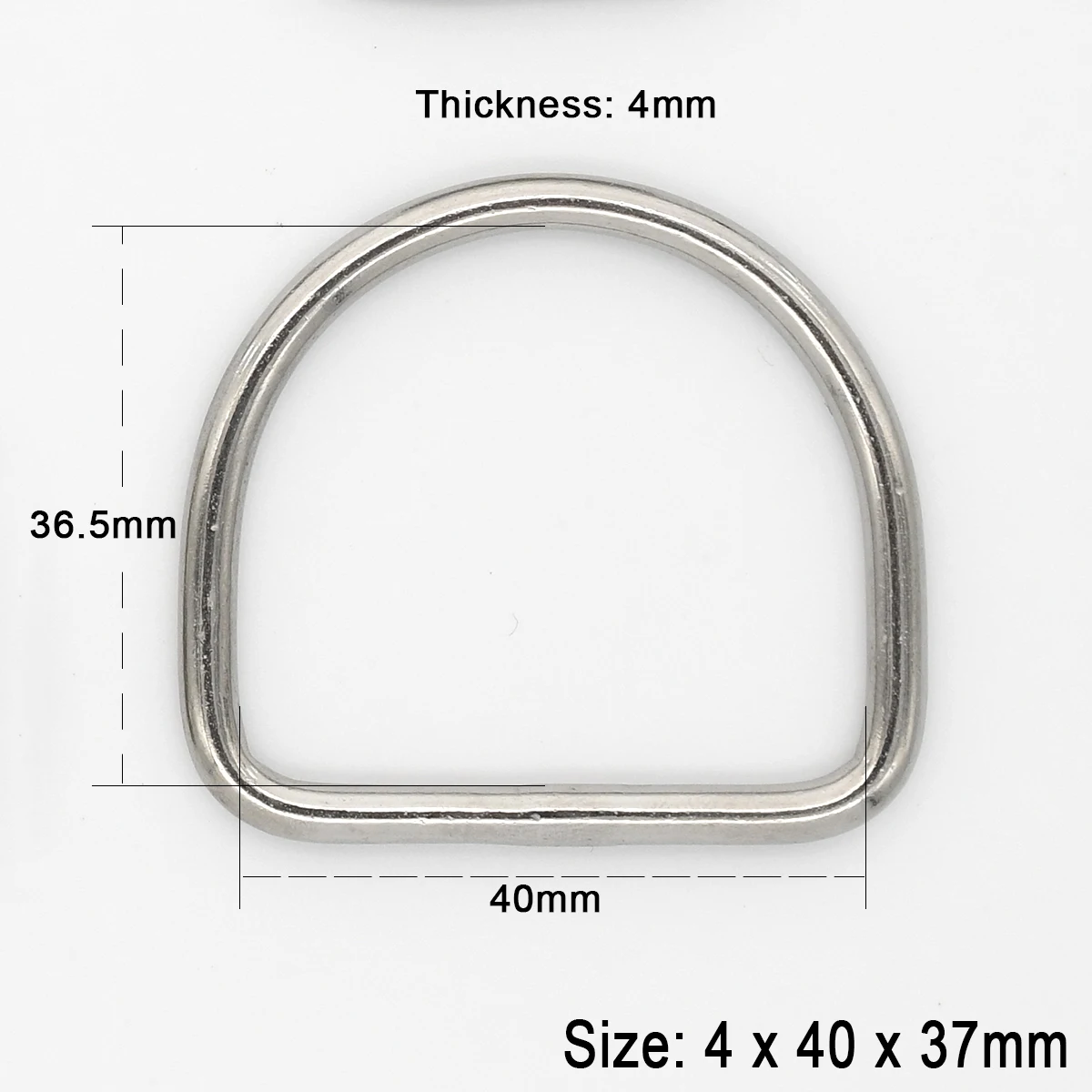 Cierre de hebilla de anillo Dee D de acero inoxidable para Collar de perro mascota, mochila, bolso artesanal de cuero, correa, cinturón, correas, piezas de prendas: Opaco