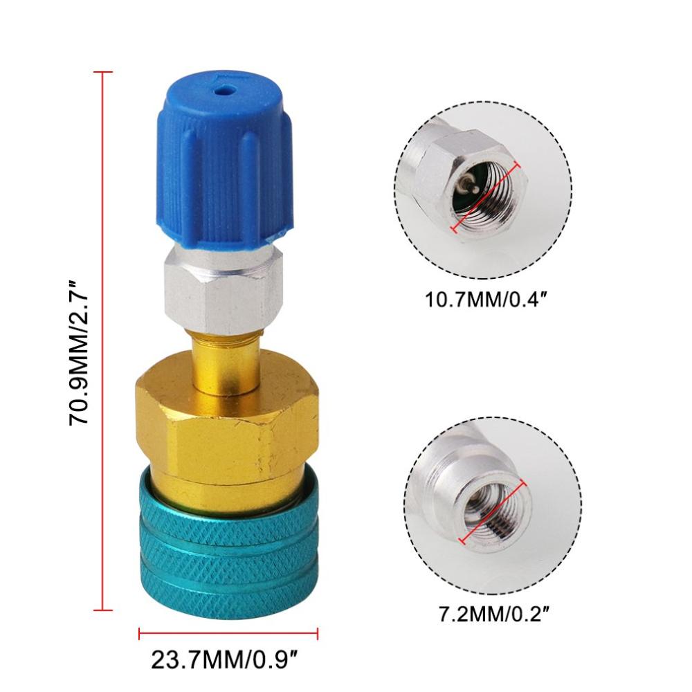 R1234Yf To R134A Low Side Quick Coupler, R12 To R134A Hose Adapter Fitting Connector For Car Air-Conditioning Ac Charging